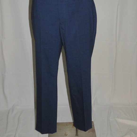 Trunk Club Custom Sample Blue Plaid Flat Front Two Button Suit 38S - Picture 13 of 14